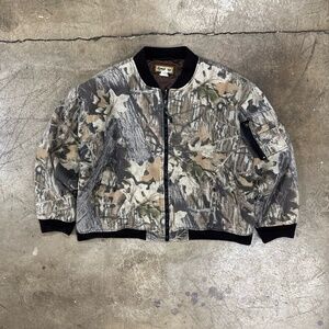 Vintage Remington Mens Insulated Realtree Camo Bomber Jacket Boxy Fit